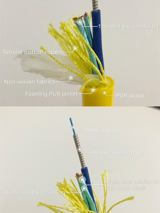 Güç ve sinyal aktarımı için hibrit Rov göbek kablosu 10