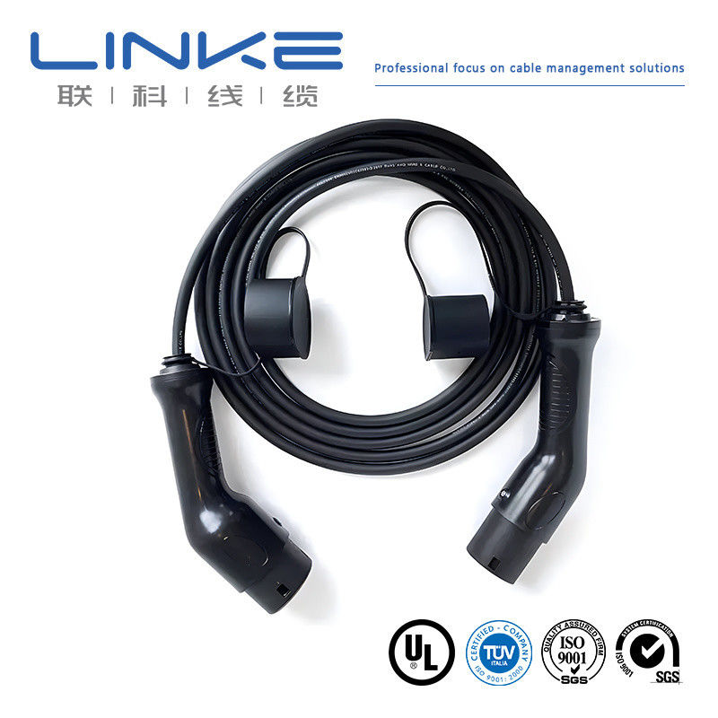 Siyah UL 62 32A 5p 2c*10AWG 1c*10AWG 3c*18AWG Bakır telli EV şarj kablosu