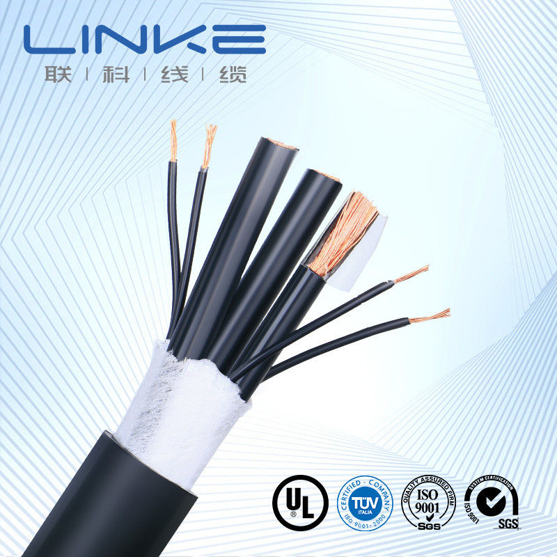 Siyah PVC Ceket Koaksiyel Kablo Serisi Video İzleme için RG6 / Rg58 / Rg11 / Rg59
