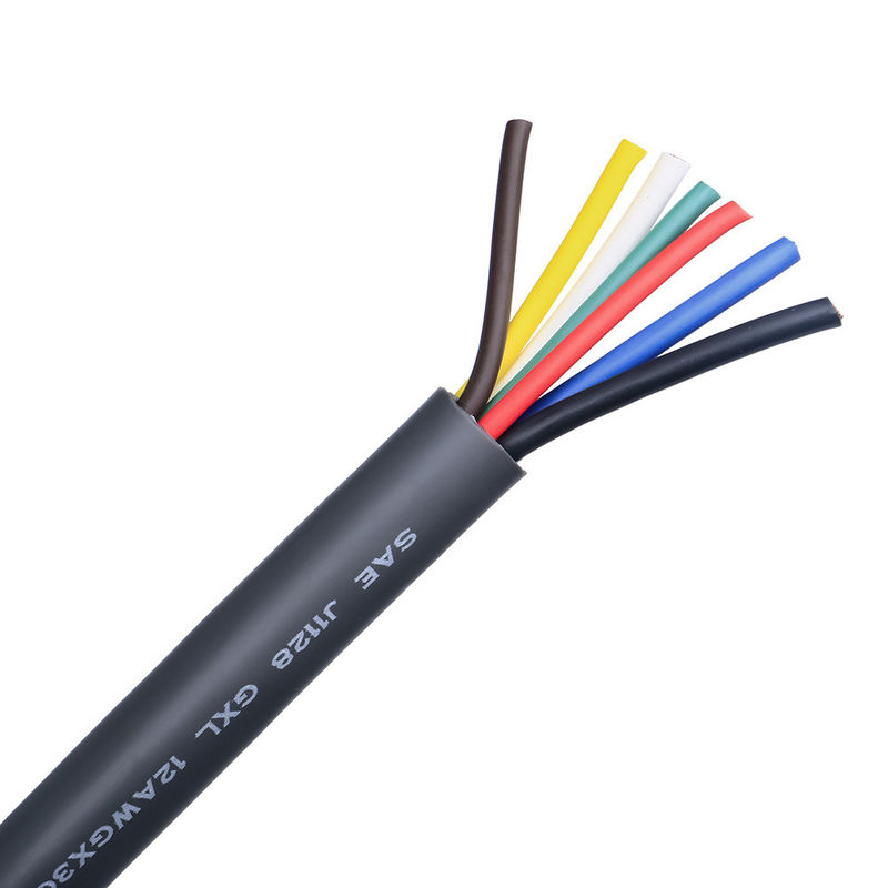 Bakır İletici Yüksek Yumuşaklık Düşük Voltajlı Otomotiv Tel PVC yalıtımlı tencereli kablo Esnek tel