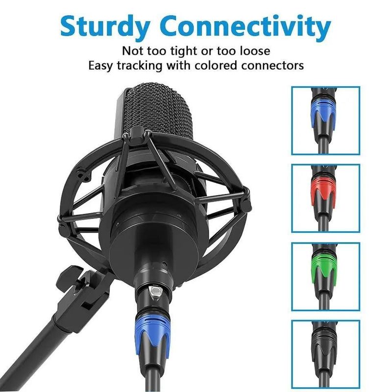 Yüksek Kaliteli Ses Mikrofon Bağlantısı için Saf Bakır Kablolu 3m XLR Erkek - Dişi Kablo