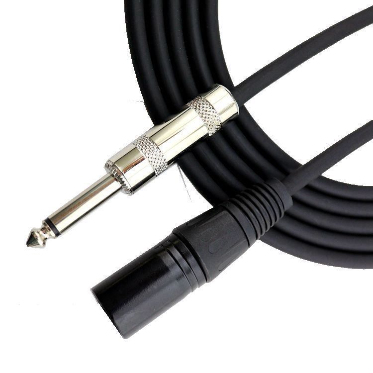 Doğrudan açıya elektrikli gitar kablosu 10FT/30FT Siyah örgü 6.35mm 1/4 inç