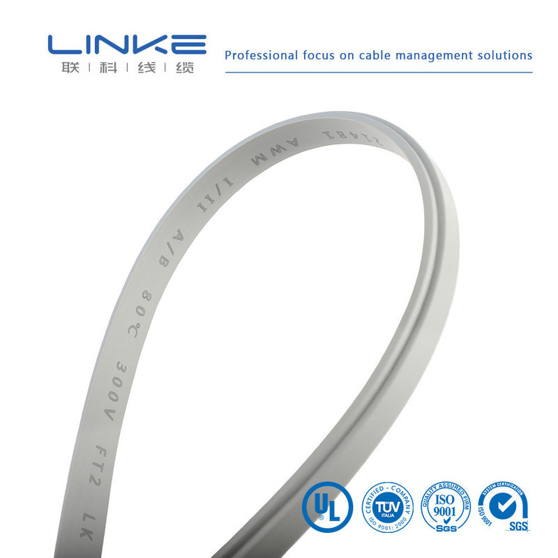 UL1185 Düz Tel Gri PVC Paralel Kablo 10 Pin Esnek Düz Kurdele Şekli
