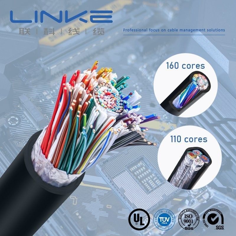UL2464 22AWG *110c Elektronik ekipman için çok çekirdekli kablo PVC kabuk malzemesi Esnek PVC ceket ekipmanları İç kablolama