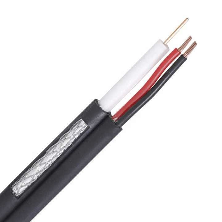 Yuvarlak Kablo CCTV Kamera Kablosu Rg59 2c Güç OEM Rj59 Güvenlik Sistemi için Koaksiyel Kablo