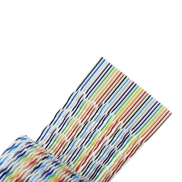 50 Pin Flat Flexible Ribbon Cable with PVC Sheath Material and Round Wire 18.000kg Paket Brüt Ağırlığı