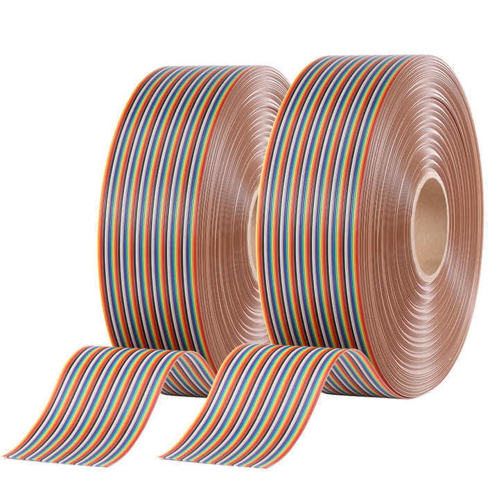 UL2651 28AWG 1.27mm Pitch Rainbow Ribbon Harness Endüstriyel Uygulamalar için Düz Kablo