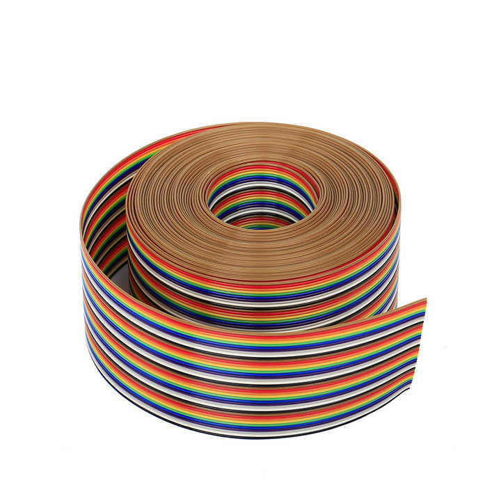 UL2651 28AWG 1.27mm Pitch 10pin 12pin Rainbow Ribbon Harness Endüstriyel için Düz Kablo