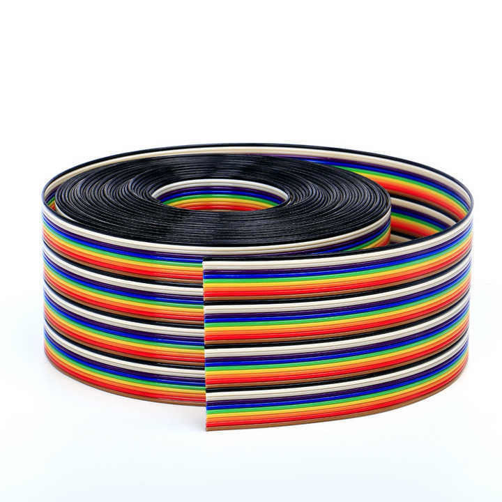 UL2651 28AWG 1.27mm Pitch 10pin 12pin Rainbow Ribbon Harness Endüstriyel için Düz Kablo