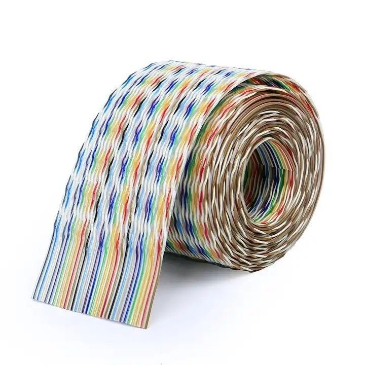 UL2651 28AWG 1.27mm Pitch 10pin 12pin Rainbow Ribbon Harness Endüstriyel için Düz Kablo