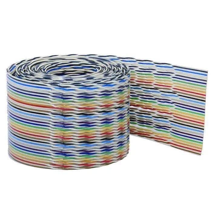 UL2651 28AWG 1.27mm Pitch Rainbow Ribbon Harness Endüstriyel Uygulamalar için Düz Kablo