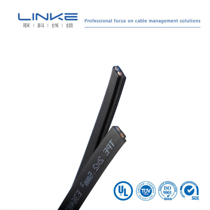 300V uygulamaları için konserve bakır ve PVC yalıtımlı yarı iletken esnek kauçuk düz 2 çekirdekli güç tel kablosu