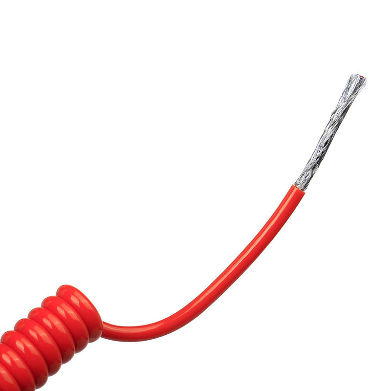 US TPU/PUR/PU Spiral Bahçeli Kablo Güçlü Elastisite Çıplak Bakır İletici