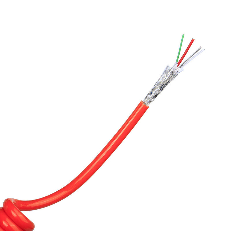 US TPU/PUR/PU Spiral Bahçeli Kablo Güçlü Elastisite Çıplak Bakır İletici