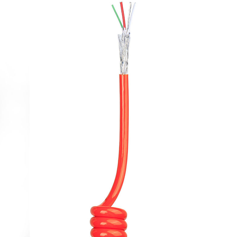 US TPU/PUR/PU Spiral Bahçeli Kablo Güçlü Elastisite Çıplak Bakır İletici