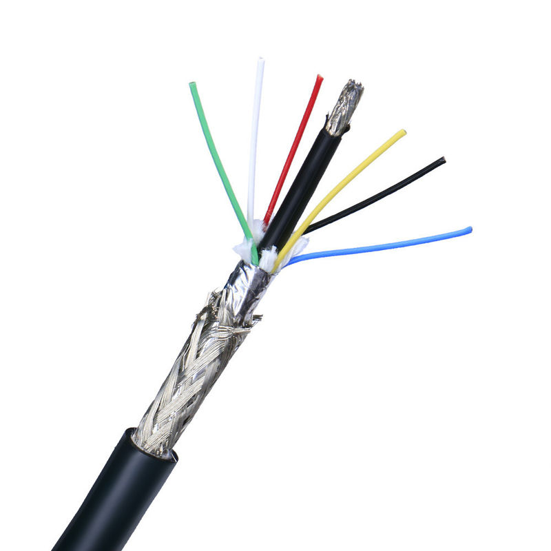Kalkanlı çok çekirdekli kontrol kablosu 26AWG 28AWG 4 çekirdekli bakır PVC ceket sinyal kablosu
