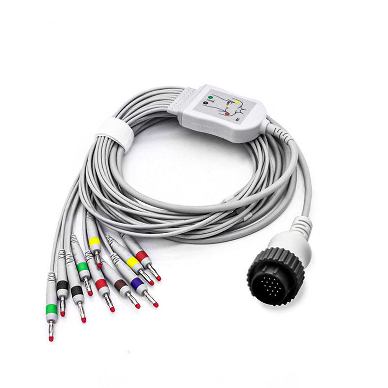 10 Leads EKG EEG EKG Kablosu Schille Bionet Hasta Monitörleri için TPE yalıtılmış kurşun telleri