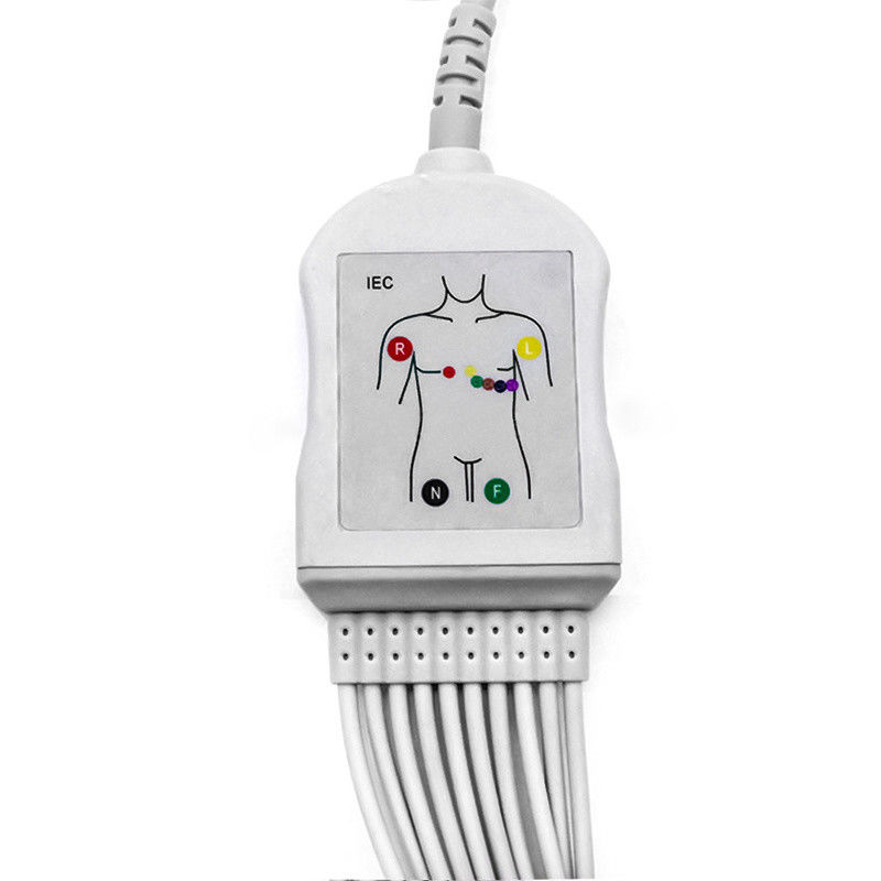 10 Leads EKG EEG EKG Kablosu Schille Bionet Hasta Monitörleri için TPE yalıtılmış kurşun telleri