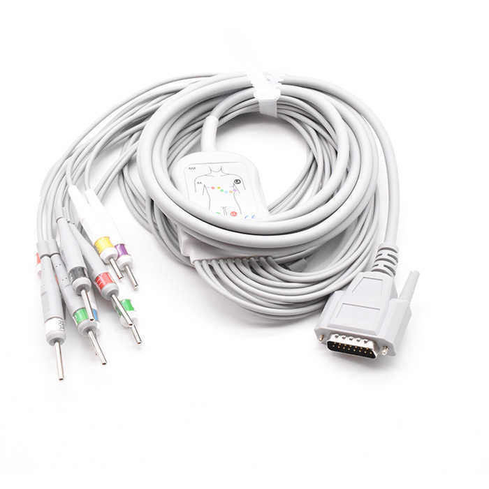 10 Leads EKG EEG EKG Kablosu Schille Bionet Hasta Monitörleri için TPE yalıtılmış kurşun telleri