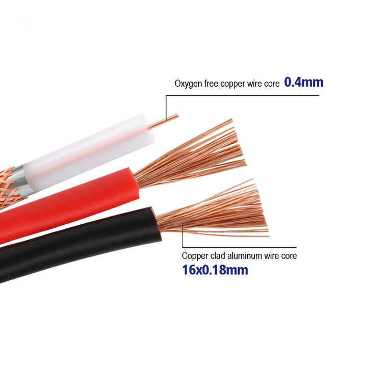 Çıplak Bakır 750hm Koaksiyel Kablo 100 Metre Rg174 Kablo Akım 300V PVC Ceketli