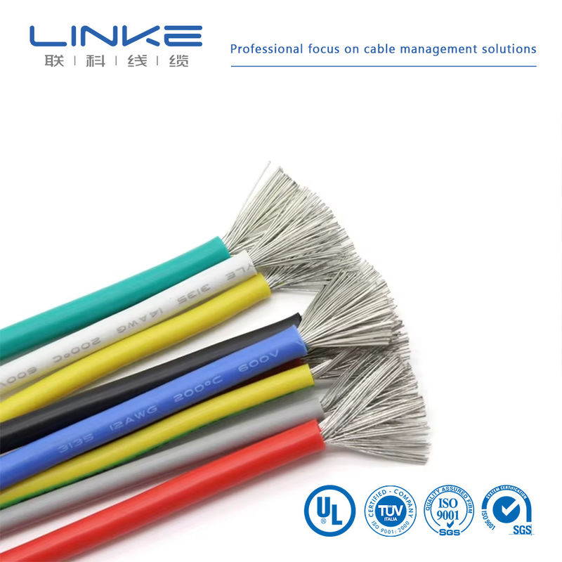UL3135 Silikon Kauçuk Tel 30 28 26 24 22 20 18 16 14 12 10 AWG yalıtımlı yumuşak bakır elektron LED lamba aydınlatma kablosu