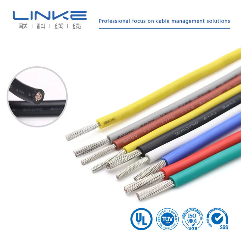 UL3135 Silikon Kauçuk Tel 30 28 26 24 22 20 18 16 14 12 10 AWG yalıtımlı yumuşak bakır elektron LED lamba aydınlatma kablosu