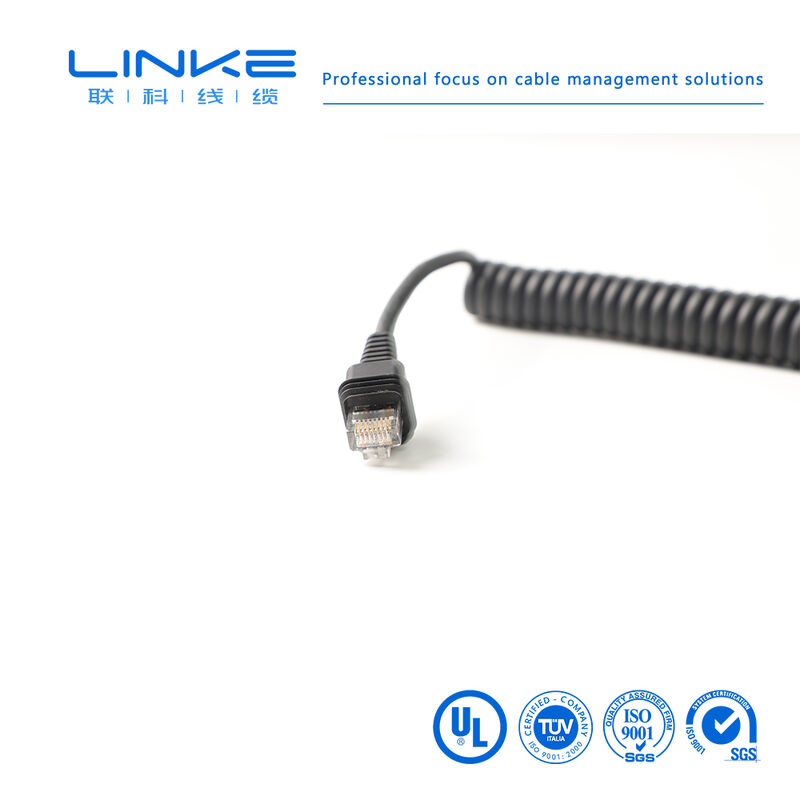 Kategori 6 Endüstriyel Ethernet için RJ45 konektörü ile Gigabit Korumalı Endüstriyel Bahar Ağ Kablosu