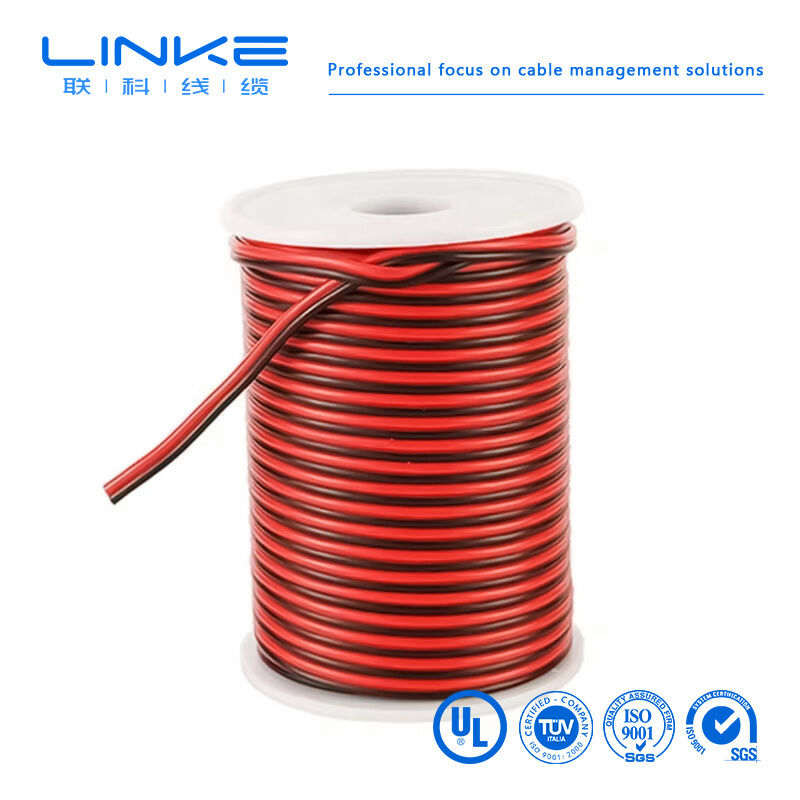 2468 VW-1 80°C 300V 22AWGx2C Yassı Şerit Kablo UL2468 2 Çekirdekli PVC Hoparlör Kablosu