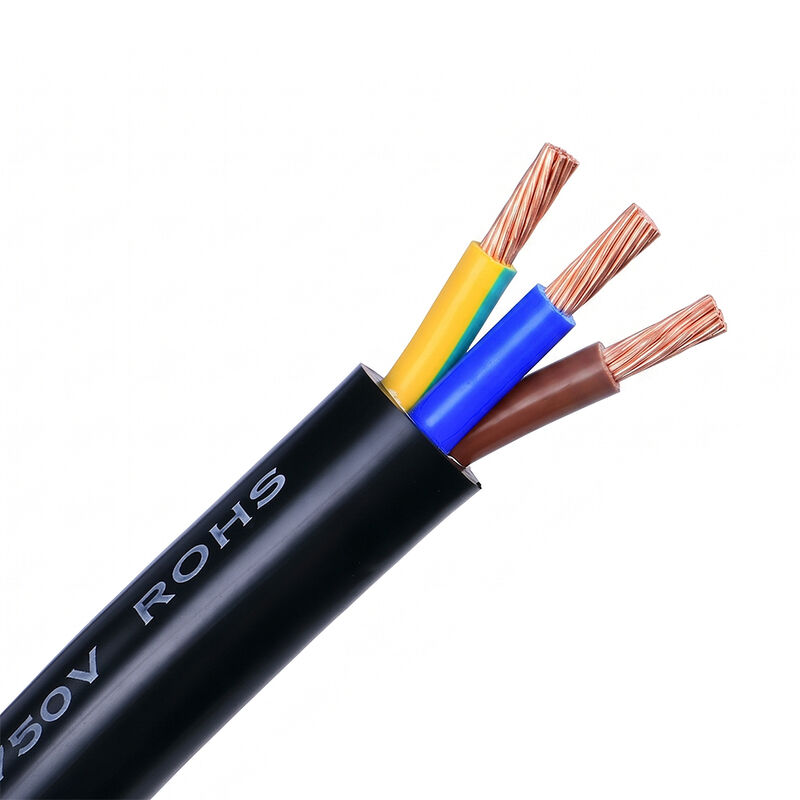 H05VV-F 3 çekirdekli 6 mm esnek güç kablosu ince ipli bakır iletken PVC kaplamalı çok çekirdekli elektrik teleri